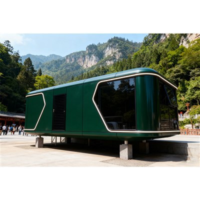 Modernus kapsulinis namas Kompaktiška gyvenamoji erdvė miesto rajonų bendrabučiams